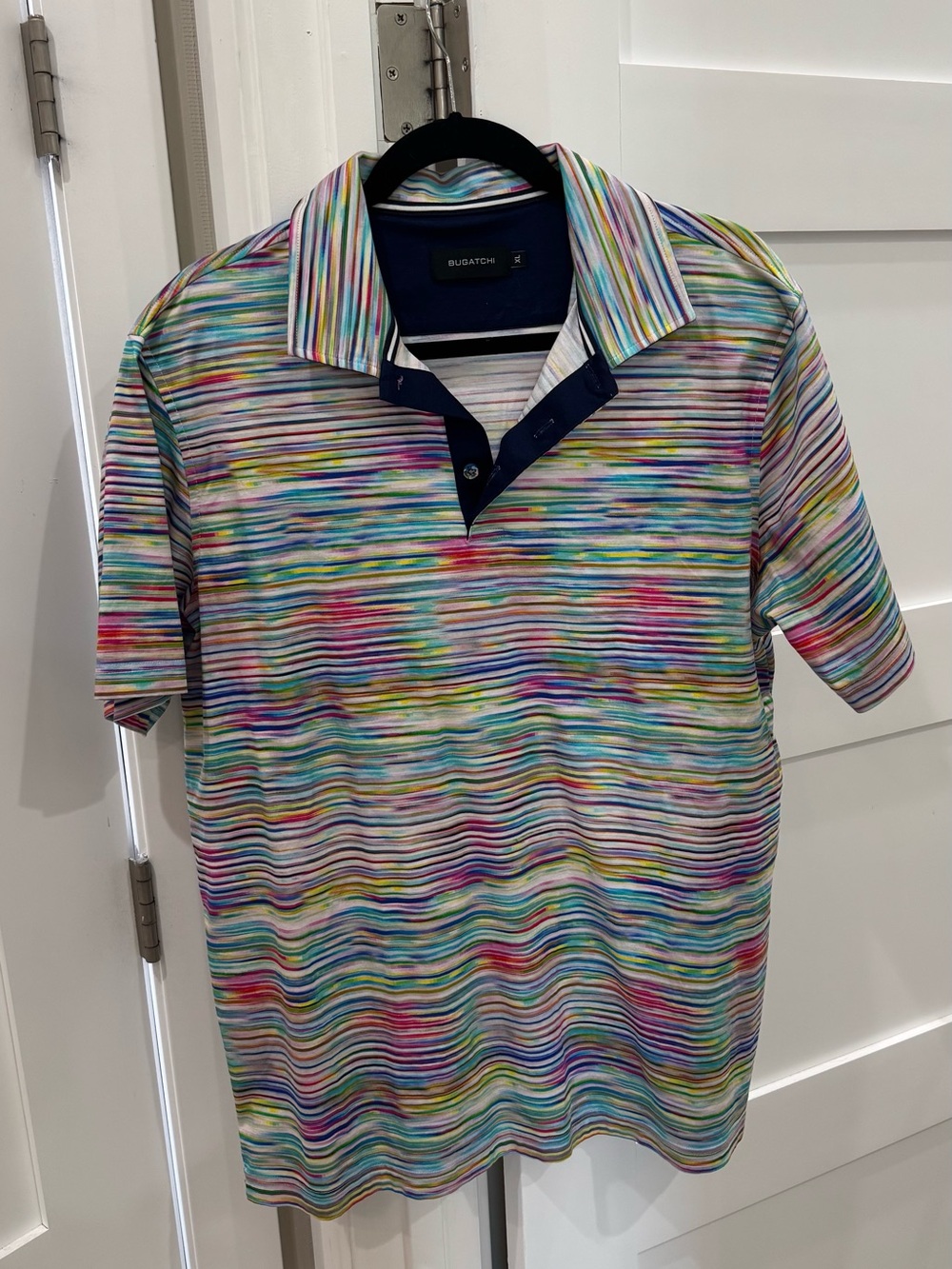 Bugatchi Rainbow Striped Polo in Multicolor